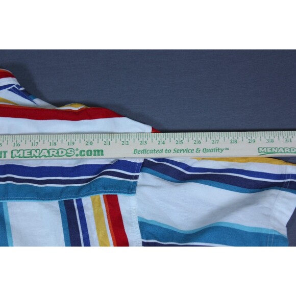 Vintage Chaps Ralph Lauren Vertical Striped Short Sleeve Lightweight Sz L - Picture 5 of 11